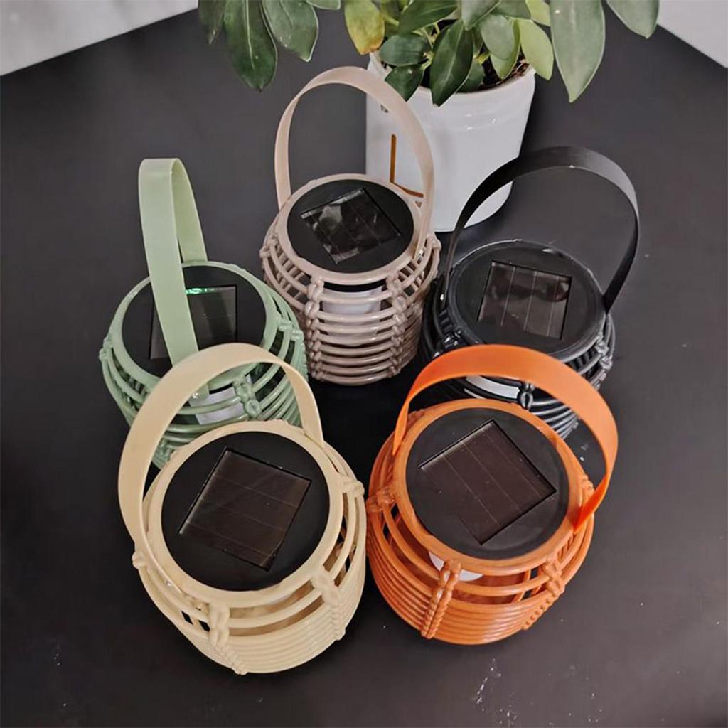 Solar Garden Lights Outdoor LED Lanterns Solar Powered Lights Rattan Waterproof Decorative Lantern for Yard Patio Pathway Trees