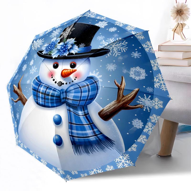 Stained Glass Reindeer Art Compact Travel Automatic Umbrella with 8-Rib Lightweight Travel Essential Fashion Lovers
