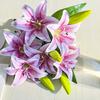 Artificial Lily Flowers with 2 Heads Full Bloom And 1 Bud Long Stem Fake Lilies Bouquet for Wedding Floral Arrangements Spring Home Table Centerpiece