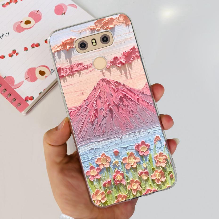 Case For LG Q6 Plus H870 H871 G600L G600K G600S Cute Flower Cat Pattern Soft Silicone TPU Phone Cases For LG G6 G 6 G6plus