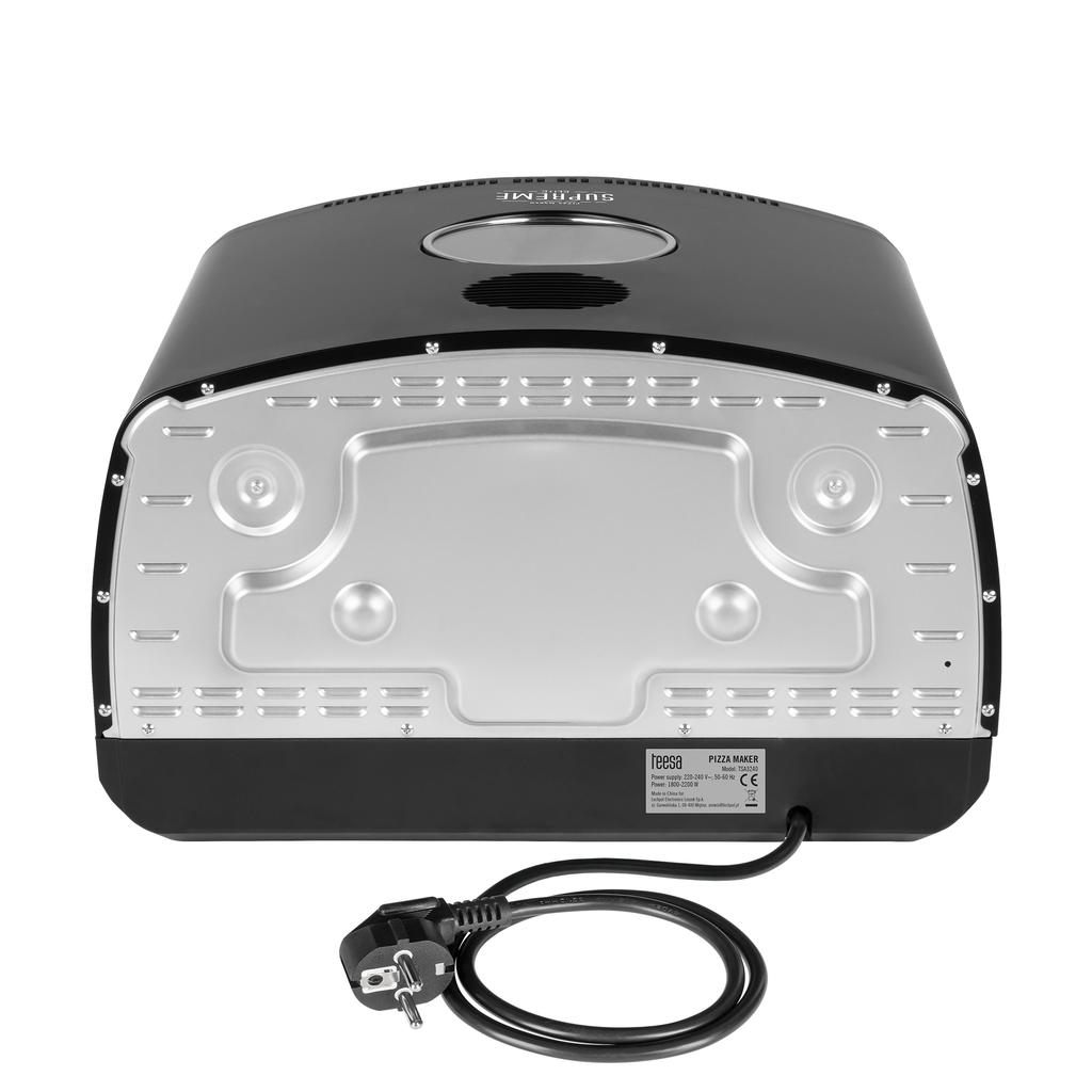 SUPREME ELITE 2200 W Pizza Oven, 450 Degrees, Two Heating Elements, Window, LED, 33 Cm, Various Baking Programs