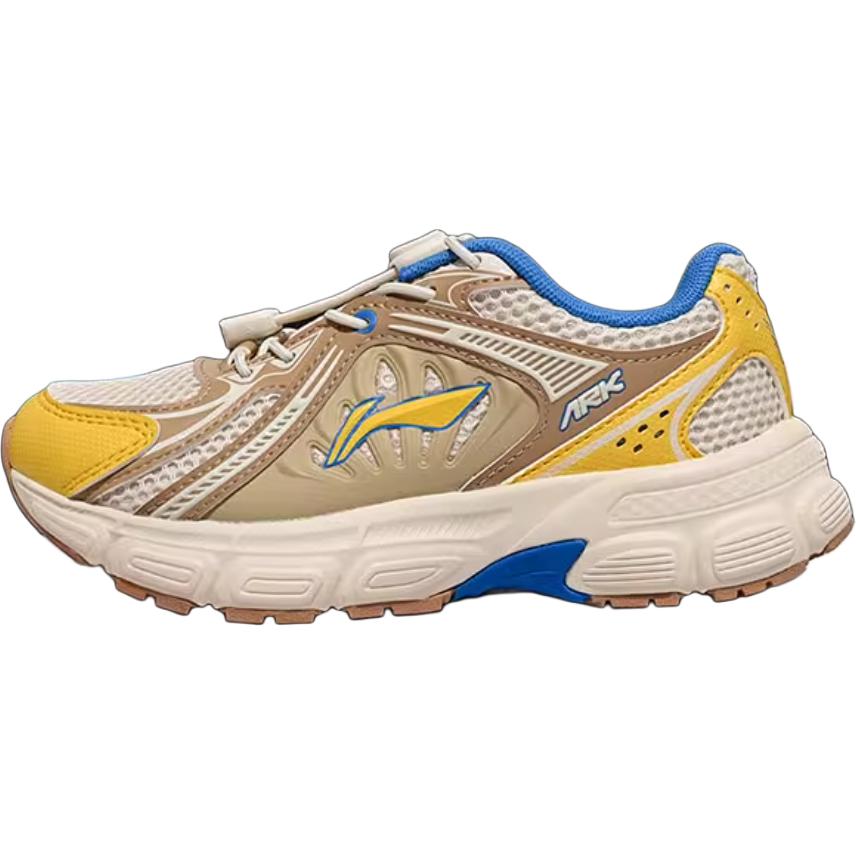 Li Ning Kids Sports Lifestyle Series Comfortable Fashion Durable Non-Slip Low-Top Casual Shoes Kids Casual Shoes Beige YKNV046-3