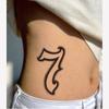 Digital 7 Tattoo Sticker Waterproof, Long-Lasting, Advanced Sense Of Personality, Simple And Domineering Men'S Tattoo Sticker