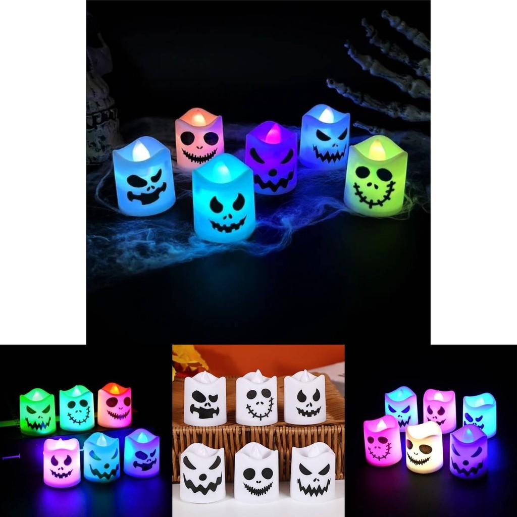 Multicolor Ghost Led Candle Lamp For Halloween Party Decorations And Atmosphere