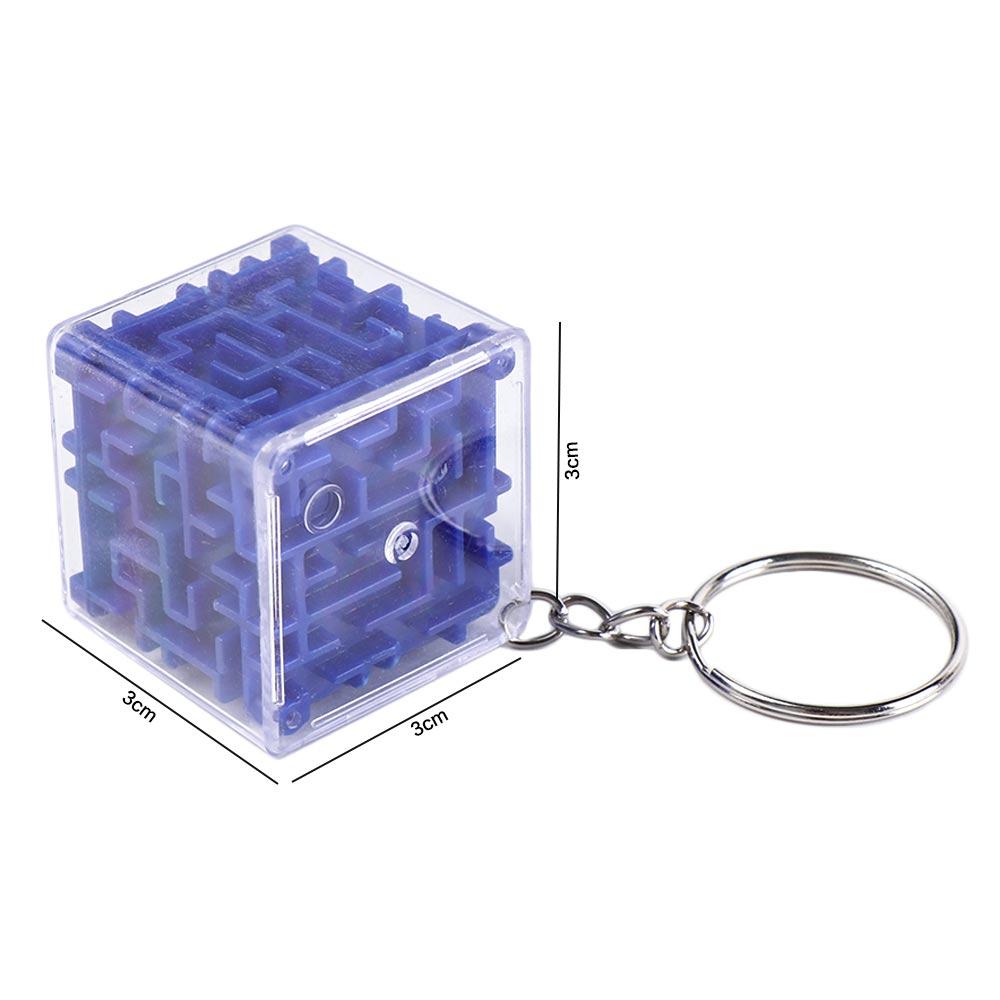 Six-sided 3D Maze Keychain Puzzle Toy Rolling Ball keychain Baby Shower Maze Toys Keyring  Gift Bag