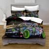 For Teens Boys 2/3Pcs Polyester Quilt Cover,Sports Car Bedding Sets 3D Digital Printed Duvet Cover Sets Full Size