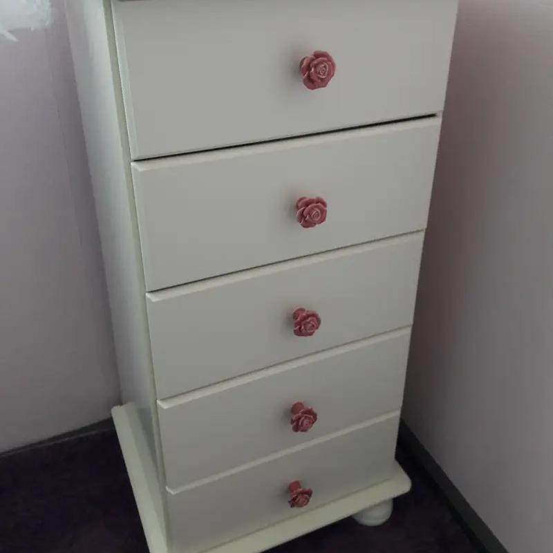 1PC Single Hole Handle Cartoon Cabinet Handles Modern Cupboard Pulls Minimalist Flower Rose Drawer Knobs Fashion