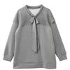 Sweatshirt for Women Cotton Oversize Lace-Trimmed Fleece Thickened Loose V-Neck Casual Pullover Long Sleeve Top Sweatshirt