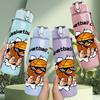 1PC Basketball Club Orange Ball 750ml Color Plastic Sports Water Bottle Leakproof Flip Straw Lid Suitable for Sports Office Home Use