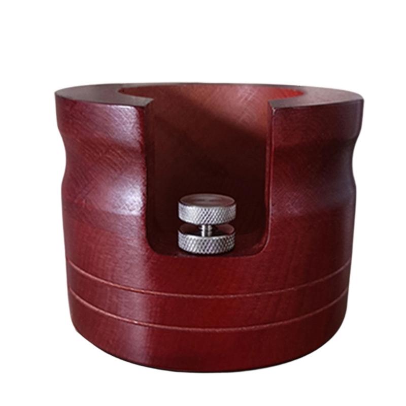 Elegant Coffee Bottomless Portafilter Tamping Station Accessories Professional Wooden Holder Espresso Tool Stand