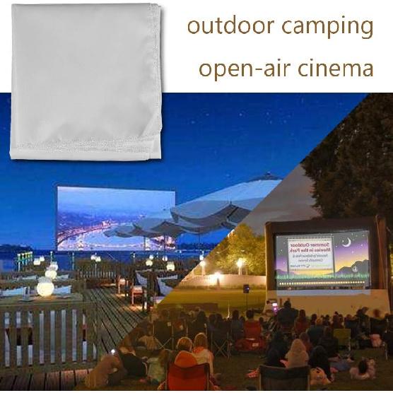 Projector Screen, Portable Projector Curtain 60/72/84/100/120 Inch, White Color Projection Screen 16:9 for Indoor Outdoor Film Theater (100in)