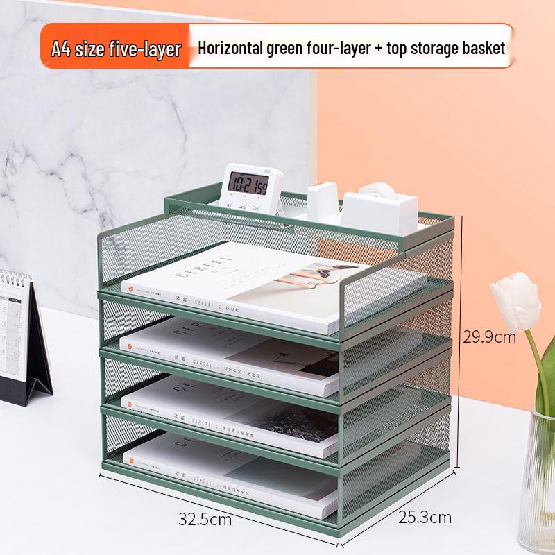 A3A4 Metal File Holder & Multi-layer Office Storage Rack