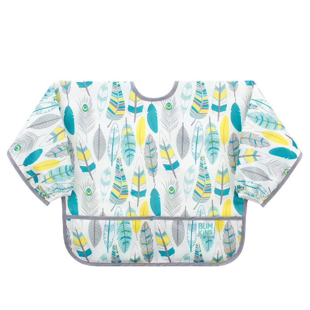 

Bumkins Слюнявчик с длинным рукавом Перья на липучке SUV104, Тип, 6-24 месяца, (белый), Тип,