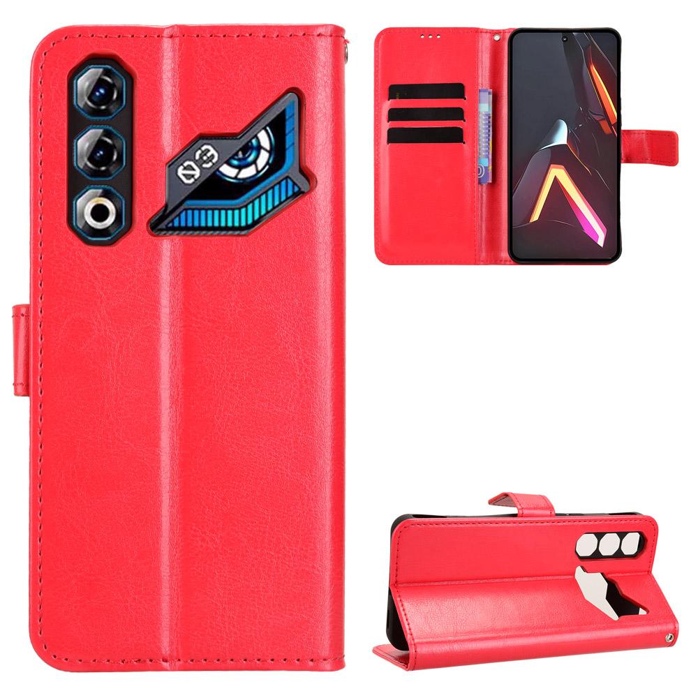 For ZTE nubia Neo 3 GT 5G PU Leather Case with Strap Crazy Horse Texture Phone Wallet Cover