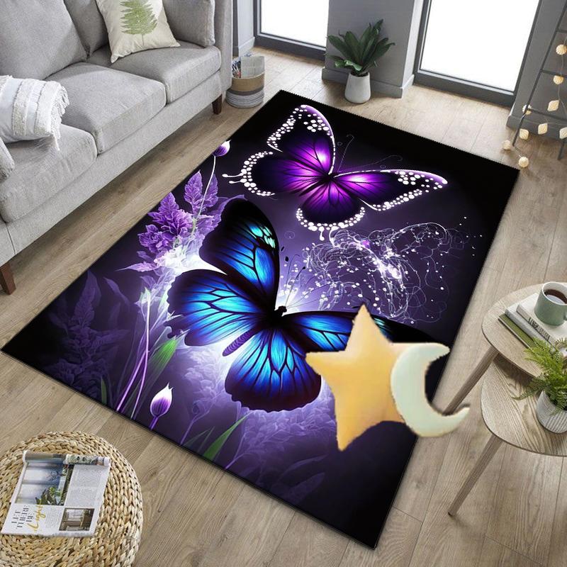 Neon Butterfly Dreamscape Office Rug Chair Mat, Entryway Carpet, Suitable for Front Door, Bedroom, Living Room, Desk, Holiday Gift