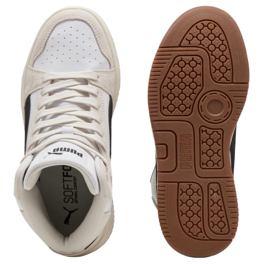 Puma Rebound Femme Mid Suede White Black Frosted Ivory Women Sneakers Cream 402595-01
