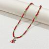 Fashion Cartoon Christmas Pendant Necklace Elegant Collar Necklace Choker Holiday Beaded Charm Neck Chain Party Jewelry