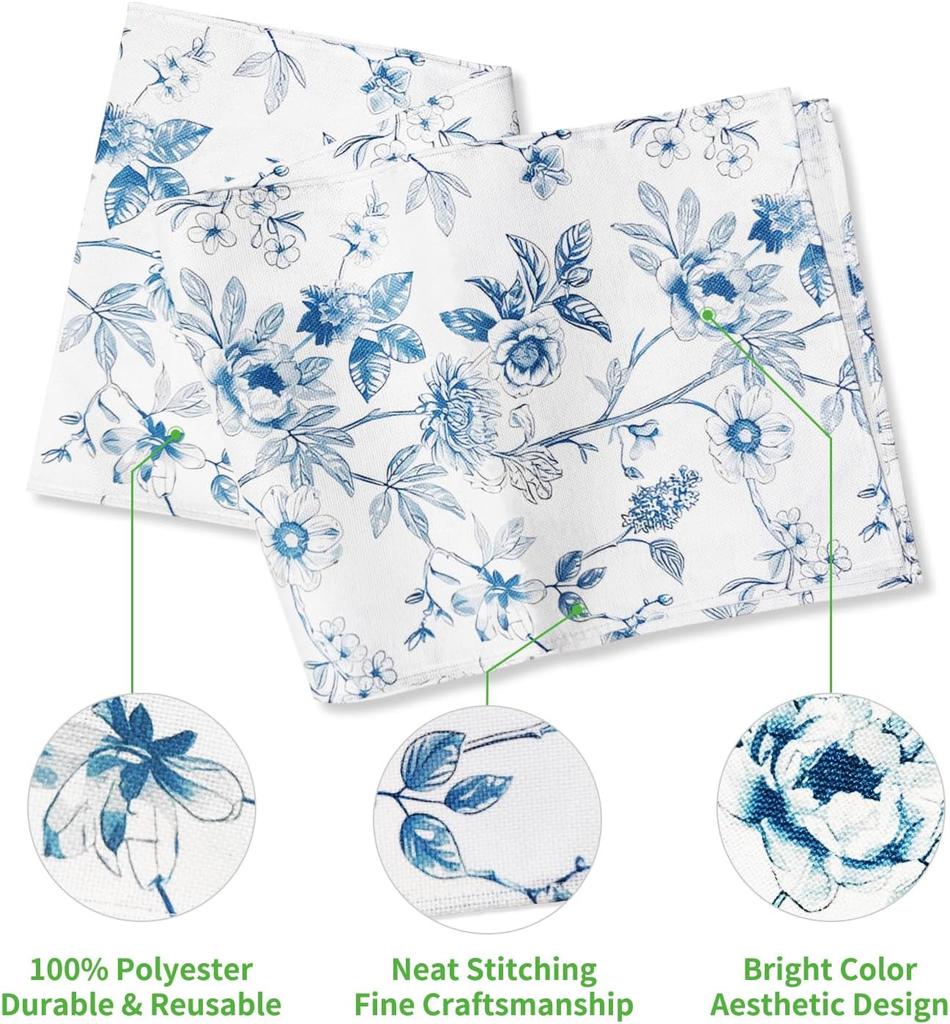 Monochrome Sketch Flowers Linen Table Runner Dress Scarves Decor Farmhouse Kitchen Dining Table Runner Holiday Party Decor