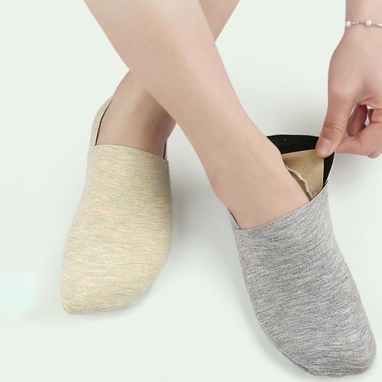 1 Pair Autumn Winter Faux Cashmere Thermal Boat Socks Invisible Solid Color Low Cut Socks Heel Short Socks Outdoor