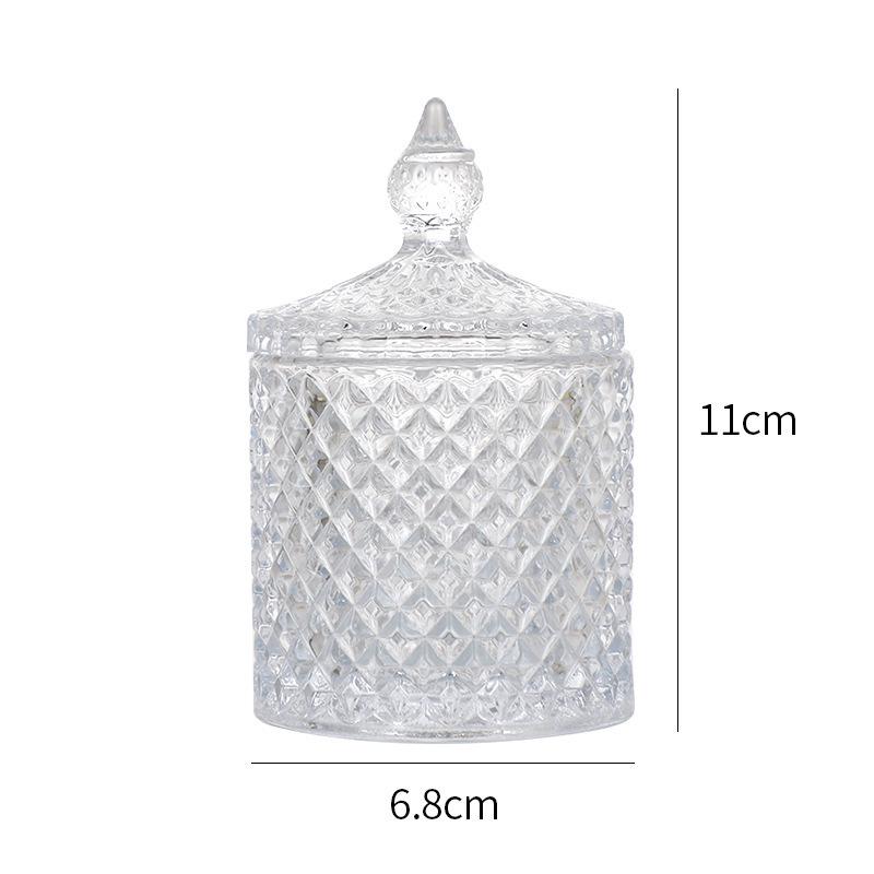 Golden Bell Jar Glass Aroma Diffuser & Candle Holder with Lid - Mongolian Yurt Design, Handmade Candle Cup