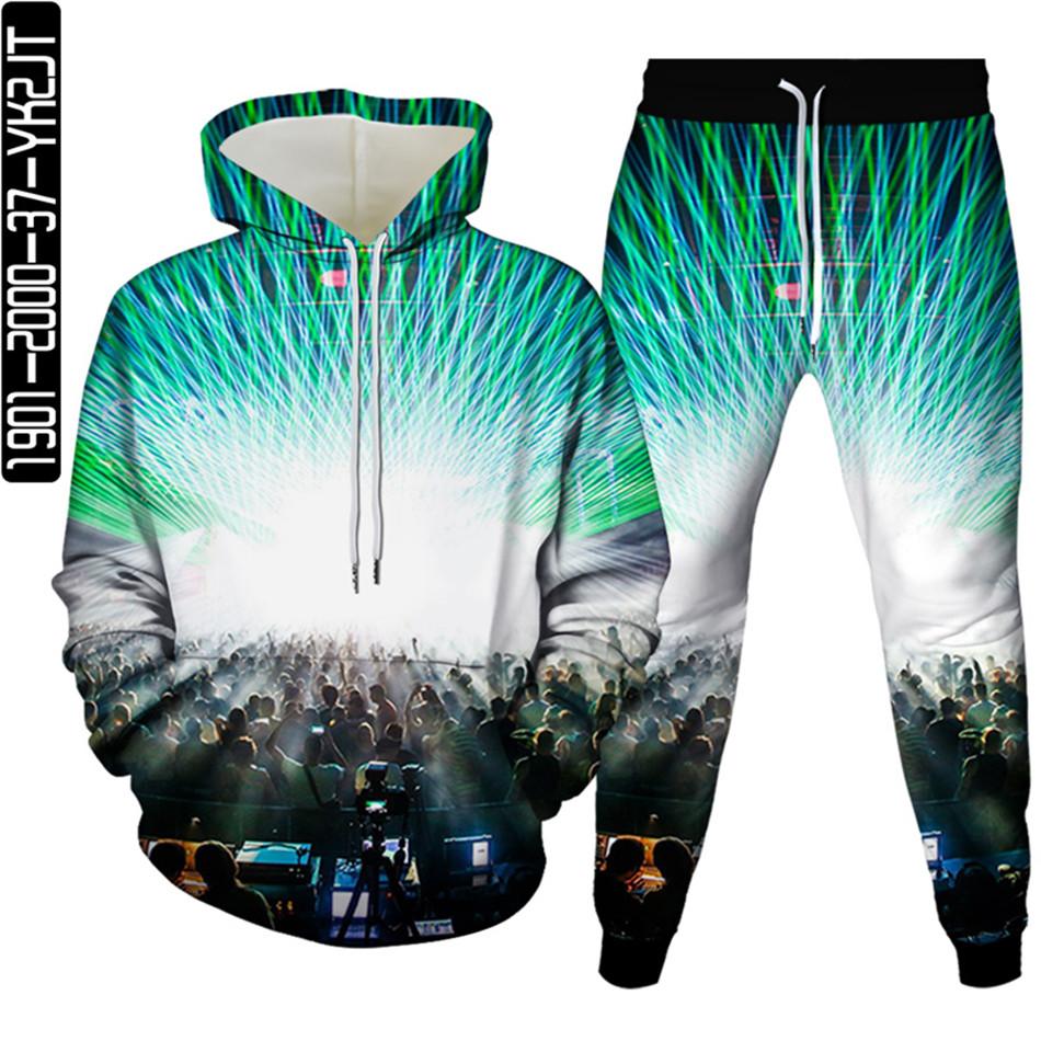Musical Note 3D Druck Männer Trainingsanzug 2 Pcs Sets Herbst Frühling Hoody Sweatshirt + Lange Hosen Sport Weibliche Mode Kleidung anzug S-6XL