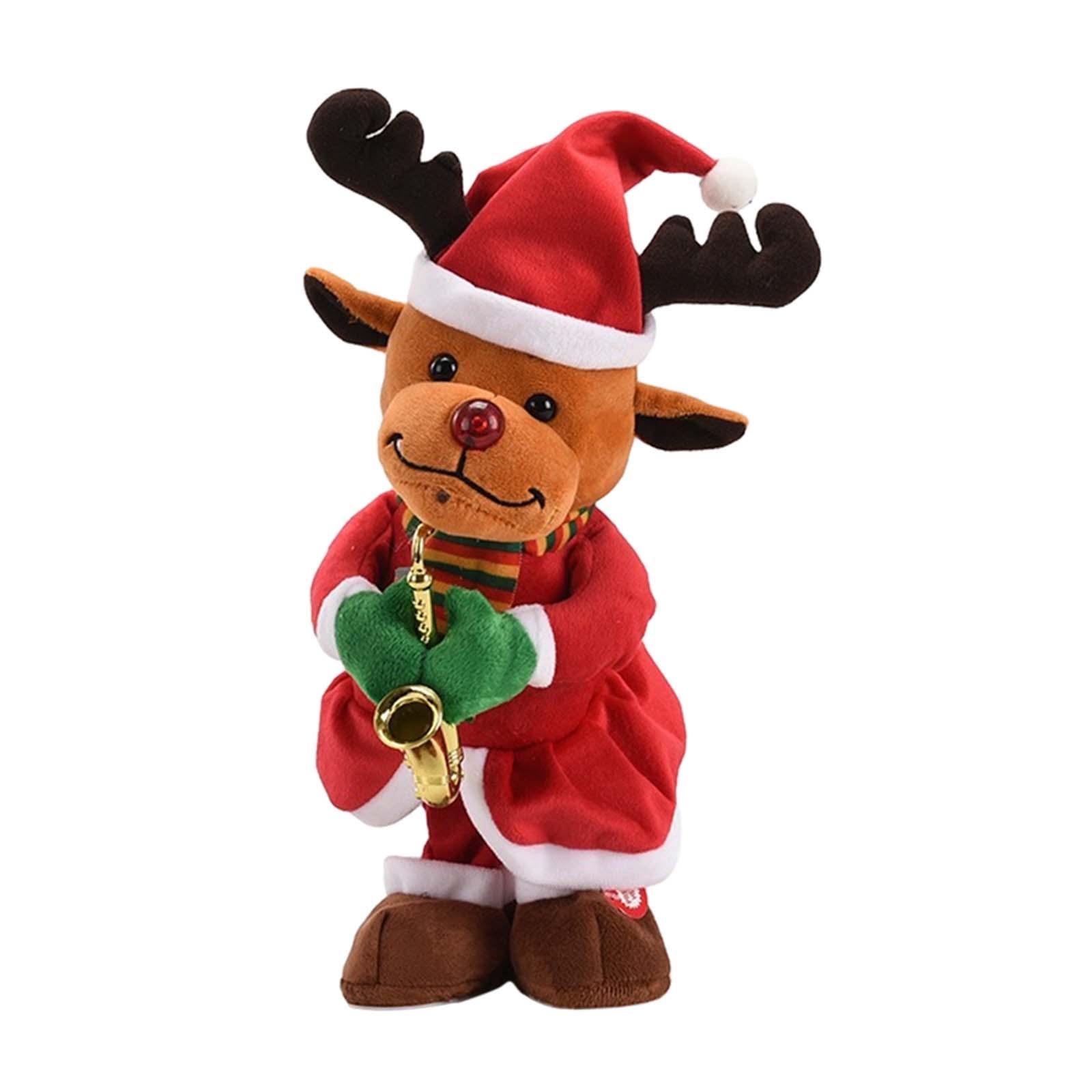 

Electric Plush Toy Xmas Decor Christmas Table Decoration Christmas Gift for Fireplace Holiday Mantel Centerpiece Home