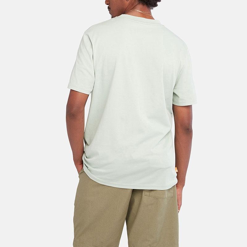 Timberland T Shirts Men's Frost Green Crew Neck Moderate Straight Fit A6QXH-Q43