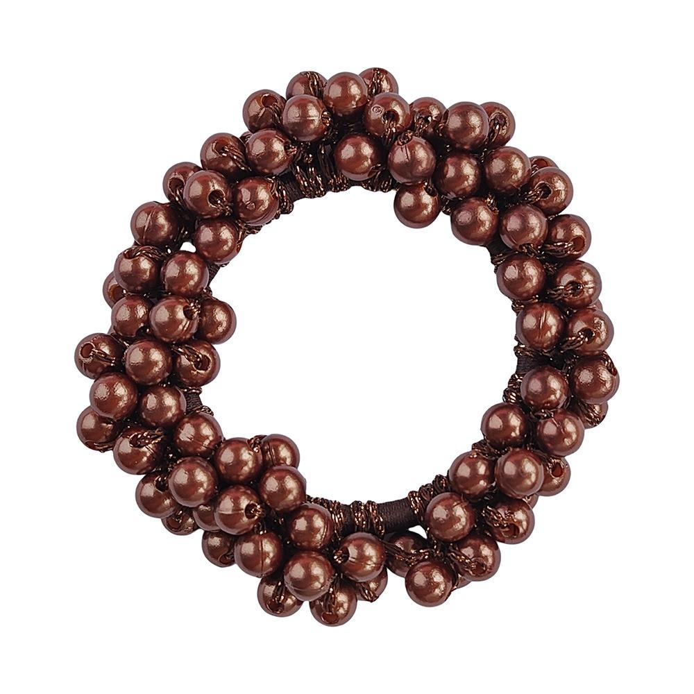 Woman Elegant Pearl Hair Ties Beads Girls Bow Scrunchies Rubber Hairbands Ponytail Holders Hair Accessories Elastic Hair Bands