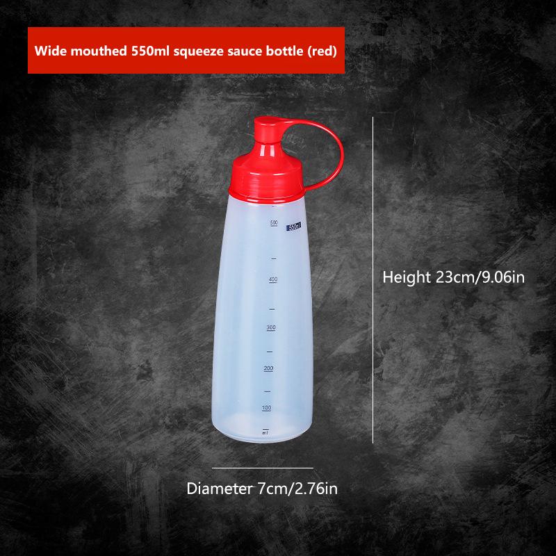 600/800/1000ML Square Squeeze Sauce Bottles Condiment Dispenser Large Mouth Dustproof Kitchen Seasoning Salad Olive Oil Bottle