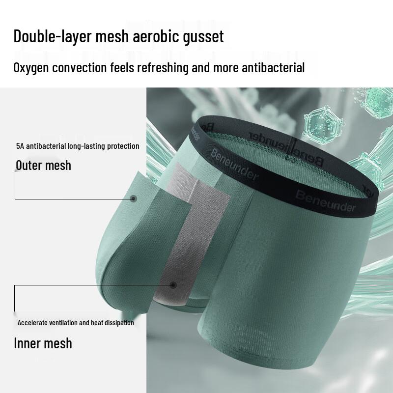 Jiaoxia Men's 3-Pack Cotton Sport Boxer Briefs