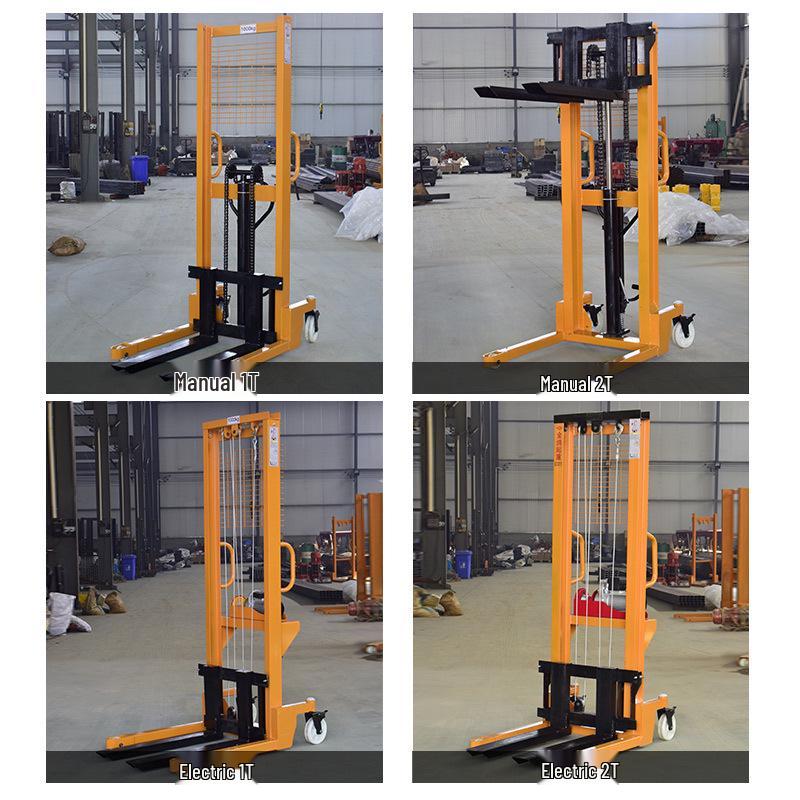 Manual and Electric Hydraulic Stacker: 1-2 Ton Capacity Forklift & Lifting Truck