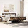 Metal Bed Frame without Mattress Smoked Oak Finish 180 x 200 cm