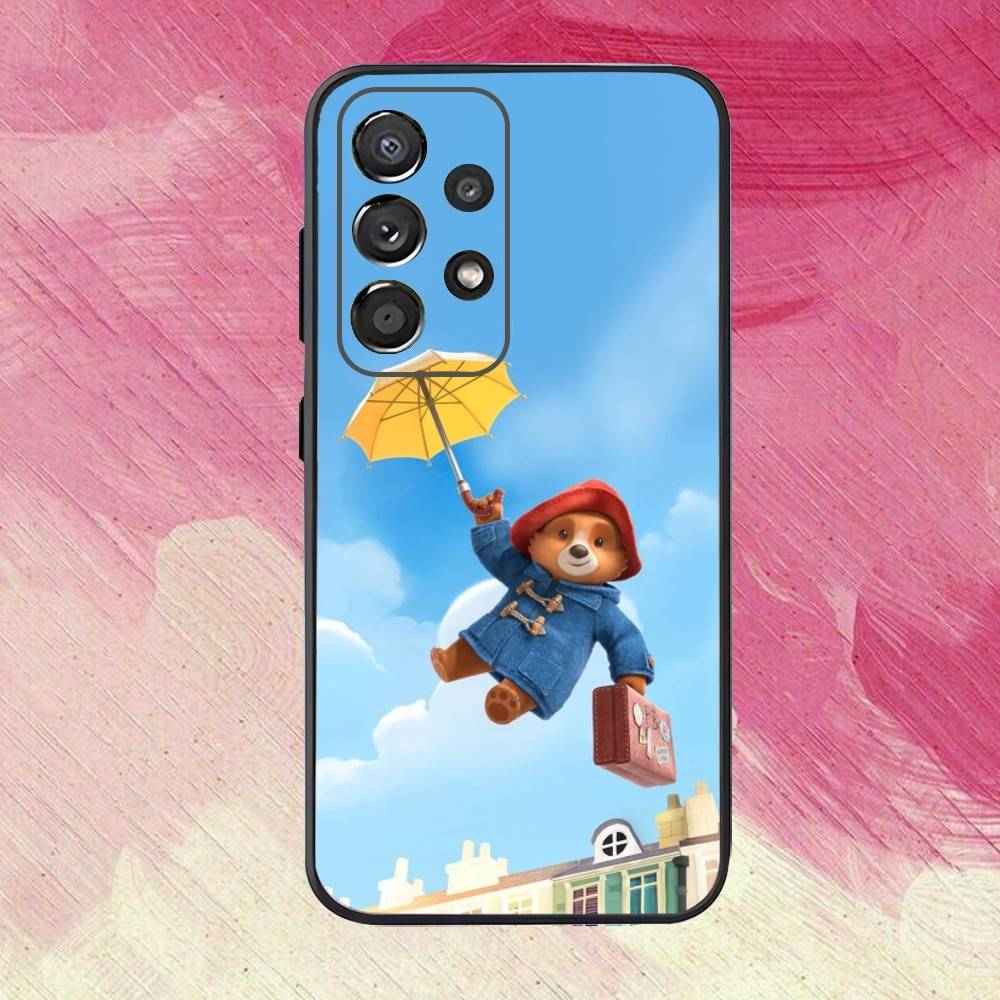 Cute P-Paddington B-Bear Phone Case For Samsung S25,S24,S21,S22,S23,S30,Ultra,S20,Plus,Fe,Lite,Note,10,9,5G Black Cover