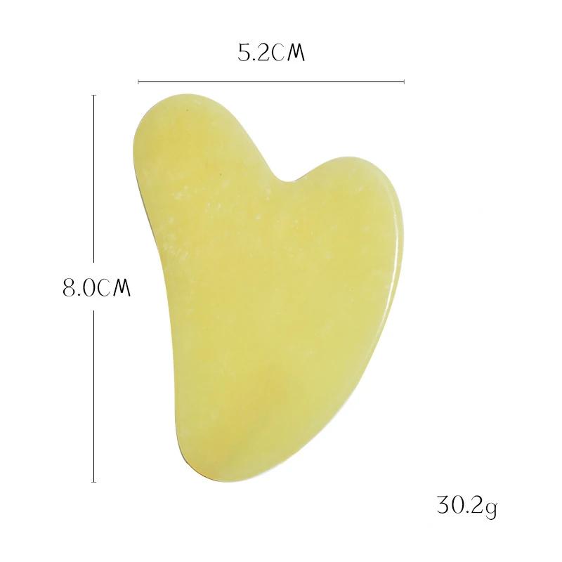 5-Color Option Heart-Shaped Jade Gua Sha Scraping Board Facial Massage Tool - Black White Green Blue - Scraping Massager
