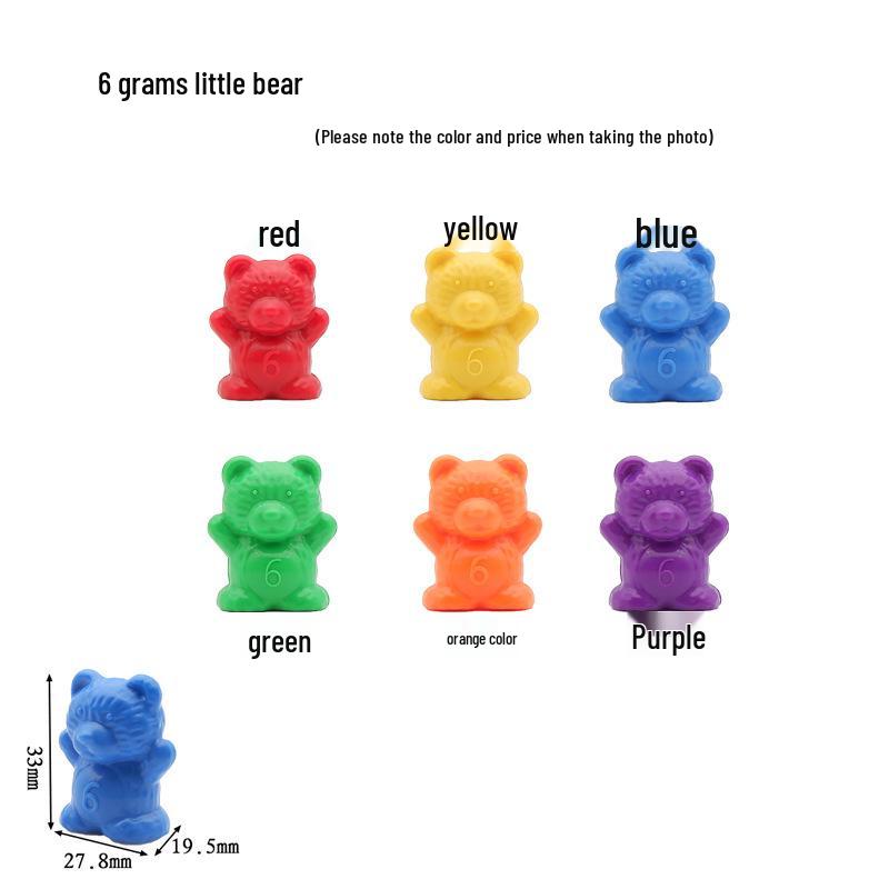 Montessori Rainbow Bear Toy - Early Education Counting, Size & Color Recognition Aid