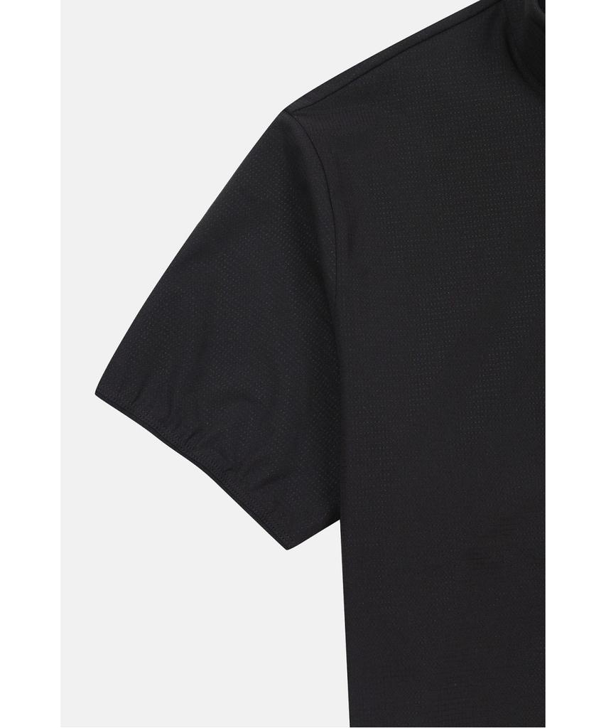 Koolongseupocheu Women'S Air Dot Zip-Up Short Sleeve T-Shirt Jktcm26262Blk