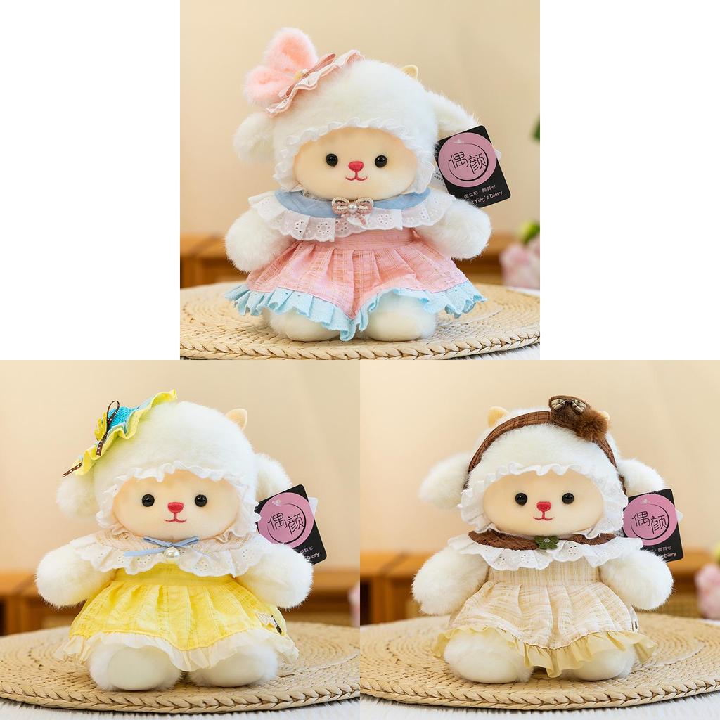 Plush Sheep Year Mascot Toy With Dress For Kids Gift And Collectors Display