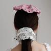 Polka Dot Ruffle Scrunchie (white)