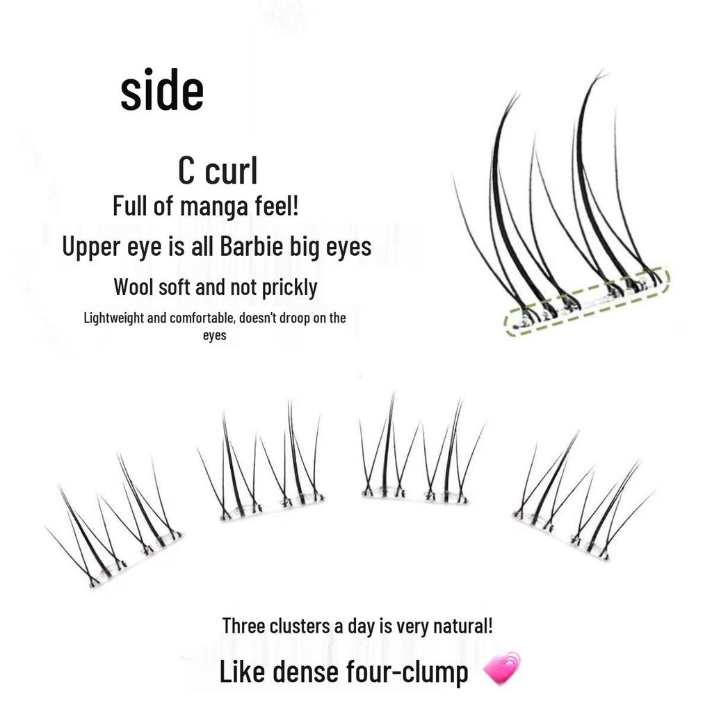 Temperature-Sensitive Self-Adhesive False Eyelashes for Beginners - Glue-Free, Super Soft, Segmented Lower Clusters