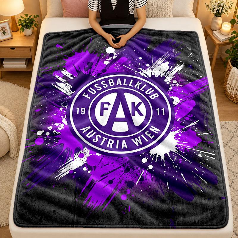 Flannel BlanketAustria Wien FC Warm Soft Throw Blanket for Indoor Sofa Bed Living Room Use