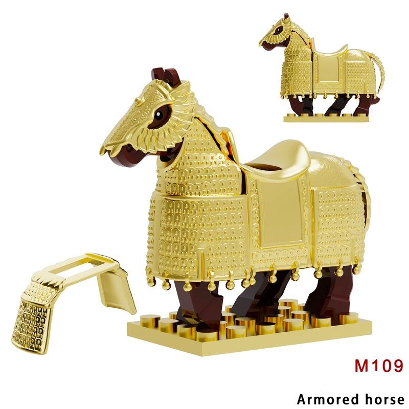 

Medieval Series TieFuTu War-Horse Building Blocks Silvery/Black/Gold Horses Battle Steed DIY Bricks Toys For Kids Christmas Gift