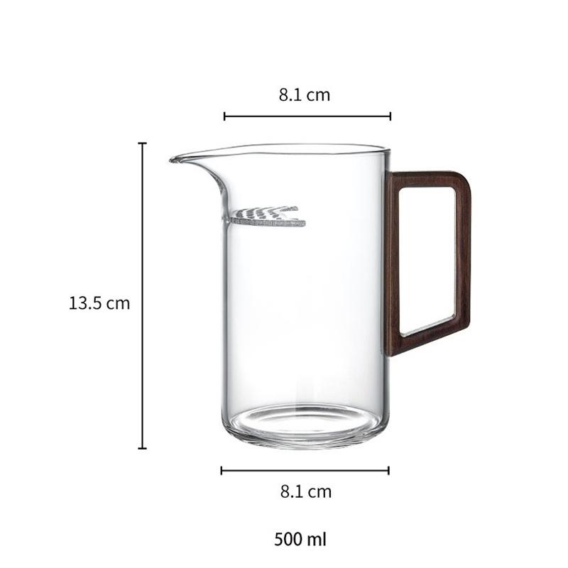 

500ml Wooden Handle Heat-resistant Glass Fair Cup with Crescent Filter Green Tea Cup Chahai Kung Fu Tea Set Tea Divider Teacup 500ml чистый