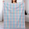 Trans Pride Tartan Decke Flauschige Pelzige Weiche Decke für Schlafzimmer Wohnzimmer