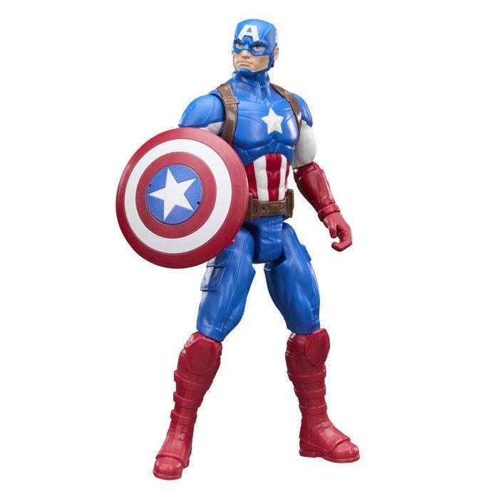 Figur Captain America 30 cm, Titan-Serie, 11 Artikulationspunkte, Superhelden-Spielzeug für Kinder, Marvel, ab 4 Jahren