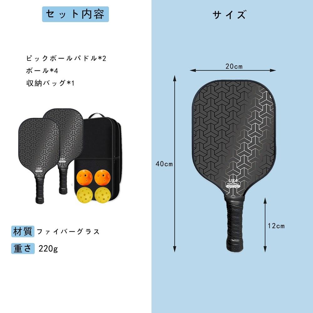 Pickleball Paddle Set - Fiberglass, Non-Slip Sweat-Wicking Grip, Includes Storage Bag (Armor White)
