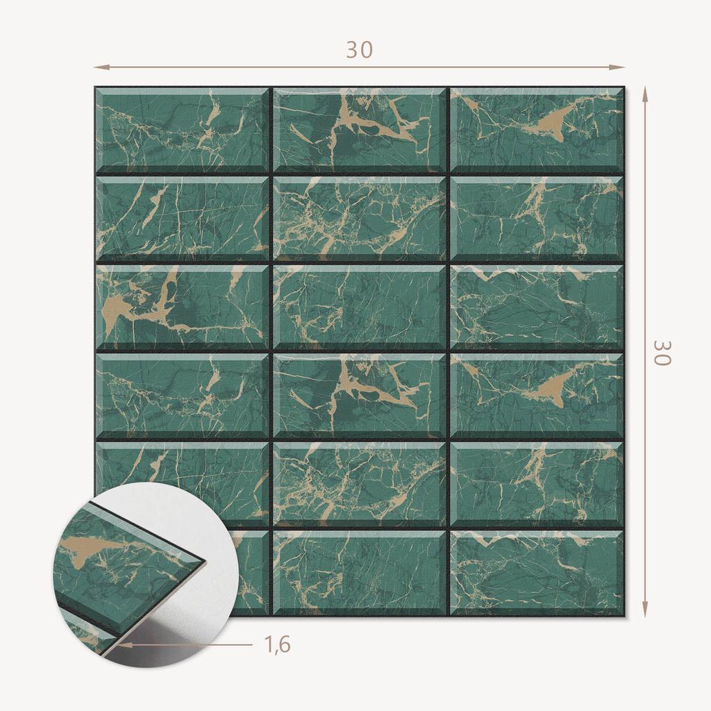 Self-Adhesive Vinyl Tiles Perfect for Modern Interiors Marble Tile Pattern 9x30x30 Cm
