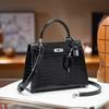 Krokodilmuster Rindsleder Kelly Bag: Vielseitige Crossbody Schulter High-End Lederhandtasche für Frauen