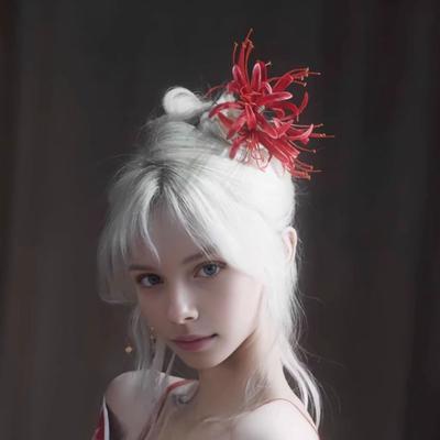 Hairpin Ancient Chinese Hanfu Inspired Simulated Flower Hairpin with Tassel Design Thick Curly Hair Wedding Accessory