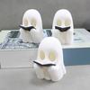 Halloween Ghost Reading Night Light Plastic Black Screaming Ghost Statue Jointed Pumpkin Collectible Figure for Halloween Desk Shelf Home Decor
