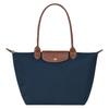 Longchamp Original Snap Zipper Closure Recycled Canvas Tote Shopping Bag Handheld Shoulder Bag Large Women tote Navy-Blue L1899089P68